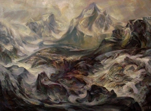 Mountain Heights - canvas, oil