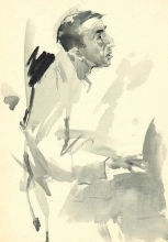Arcady. Singing Lesson - watercolor, paper