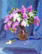 Bouquet Of Lilac - gouache, tempera