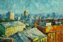 From Above. Moscow - oil, canvas, palette knife