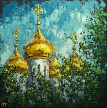 Gold - oil, canvas, palette knife