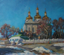 Svyatodukhovsky Cathedral In Romny - oil, canvas
