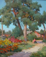 Cozy Yard - oil, canvas