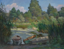 Boats - oil, canvas