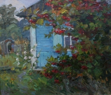And Only The Arrow-wood Is Behind The Window - oil, canvas