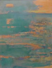 Green Ray - oil, canvas