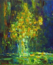 Stay With Me - oil, linen, spatula