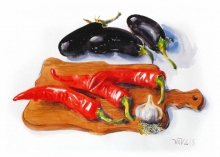 In The Kitchen - watercolors, paper