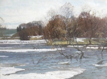 Flood. Sketch - oil, canvas