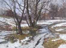 Warm Day. Sketch - oil, canvas