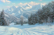 Red Meadow - oil, canvas