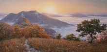 Sunrise At The Papai Mount - oil, canvas