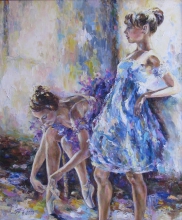Behind The Curtains - oil, canvas