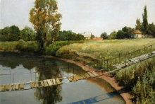 Forgotten Bridge - oil, wood panel, gesso