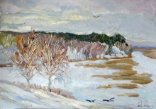 Evening - oil, canvas