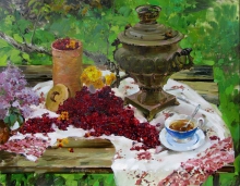 Still Life With Tula Samovar - oil, canvas