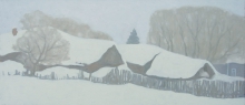 Winter - oil, fireboard